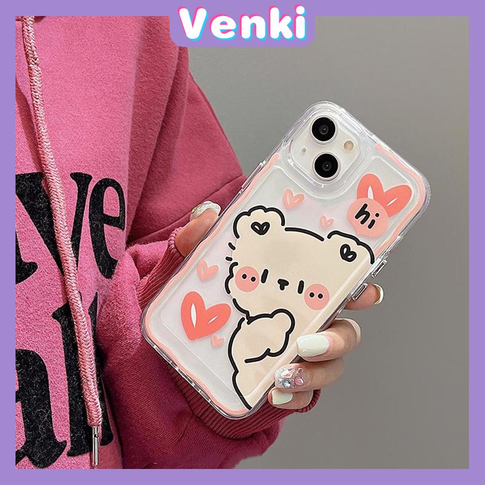 Case for iPhone 11 Soft TPU Clear Space Case Cute Cartoon Animals Plating Buttons Camera Protection ShockProof for iPhone 14 13 12 12 Plus 6 8 Plus XR XS