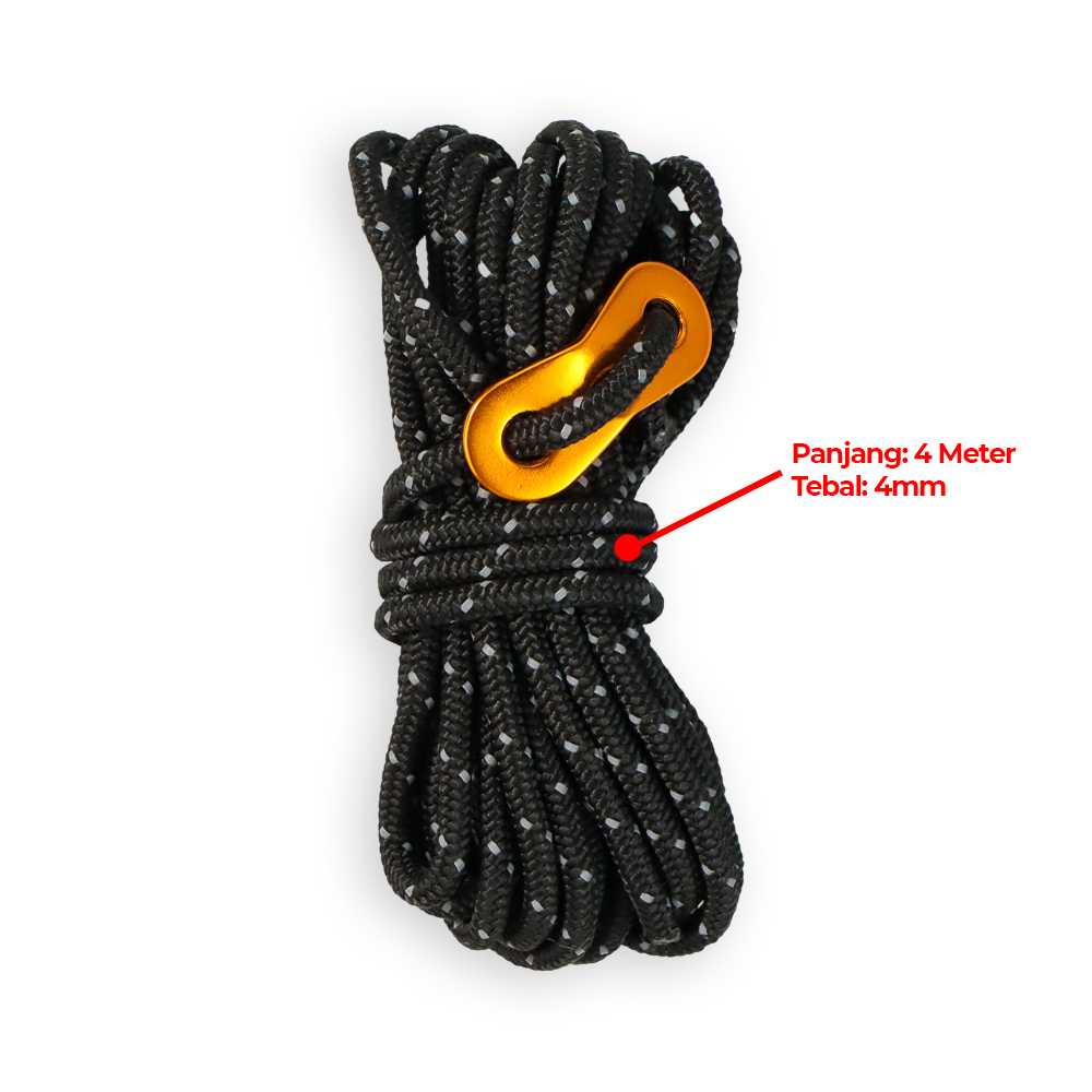 RayMING Tali Paracord Tali Tenda Climbing Rope 4 mm x 4 meter 4 Rol - RY1A ( Mughnii )