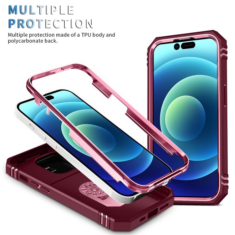 IPHONE Casing Keras Perlindungan Lensa Jendela Sliding Kualitas Tinggi Untuk Iphone11 12 14 13 Pro X XS Max 6 7 8 14 Plus XR Rotating Bracket Casing Anti Jatuh