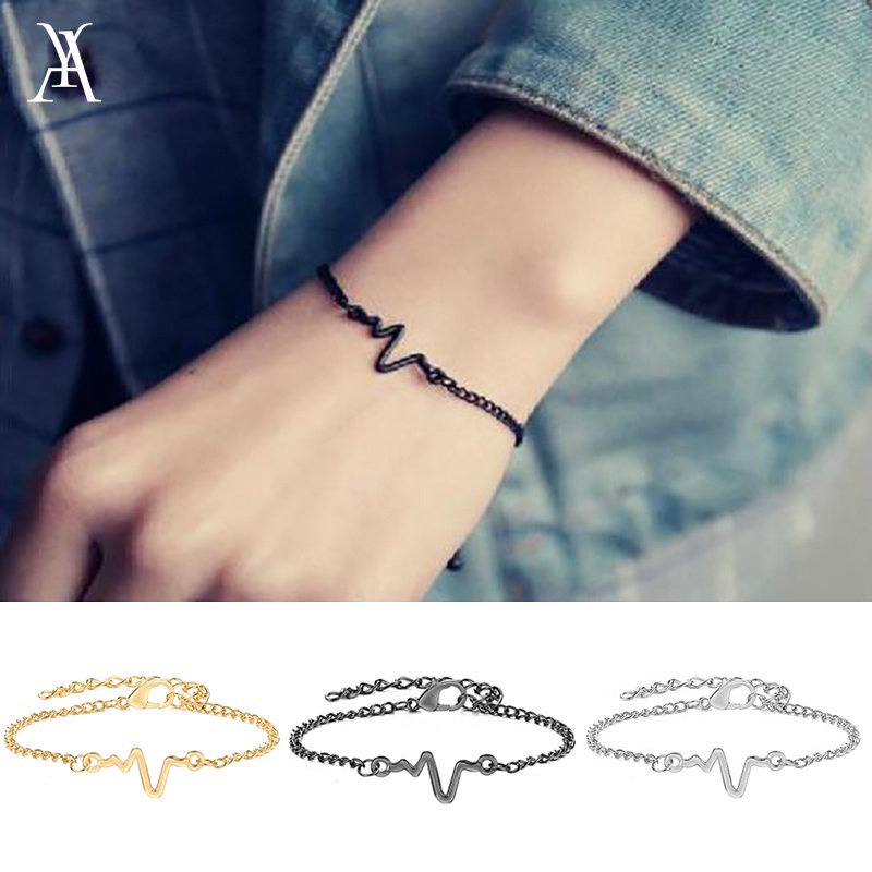 AY(CN) Fashion Jewelry Gold Silver Choker Chain Bracelet Korean Personalized Wave Bracelets Women Accessories Party Birthday Gift