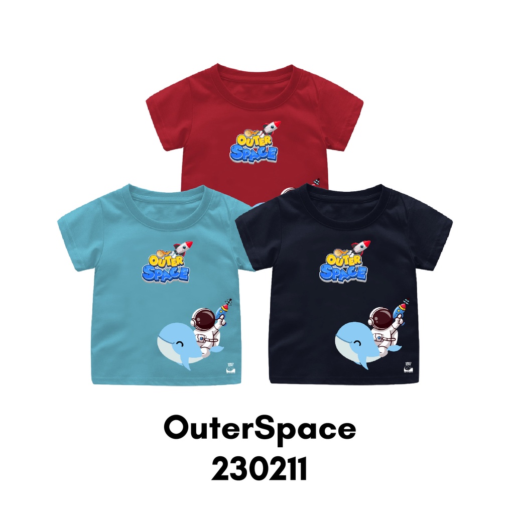 Baju Kaos NAF Astronot Series Bayi &amp; Anak Usia 6 Bulan - 8 Tahun Bahan Katun Combed 30s