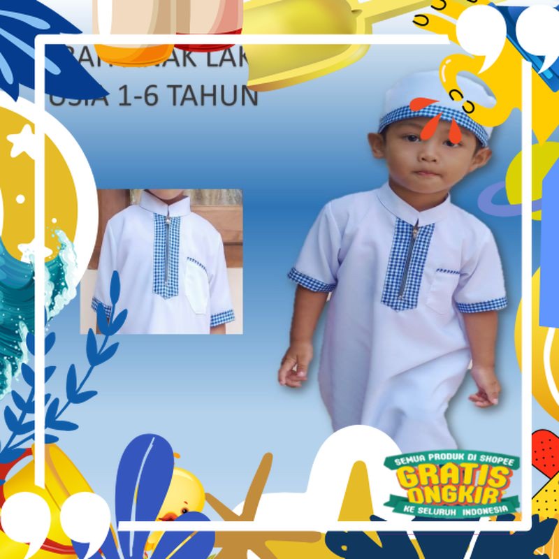 Motif polkadot / JUBAH ANAK LAKI LAKI-Jubah Anak Terlaris - Jubah Anak laki2 usia 2-6 tahun- gamis A