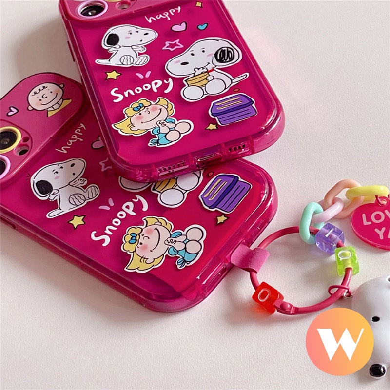 Flip Make Up Cermin Lembut Tpu Case Kompatibel Untuk IPhone 7Plus 8Plus 11 14 13 12 Pro Max X XR 7 8 Plus XS Max SE 2020 Kartun Lucu Snoopy Shockproof Phone Cover