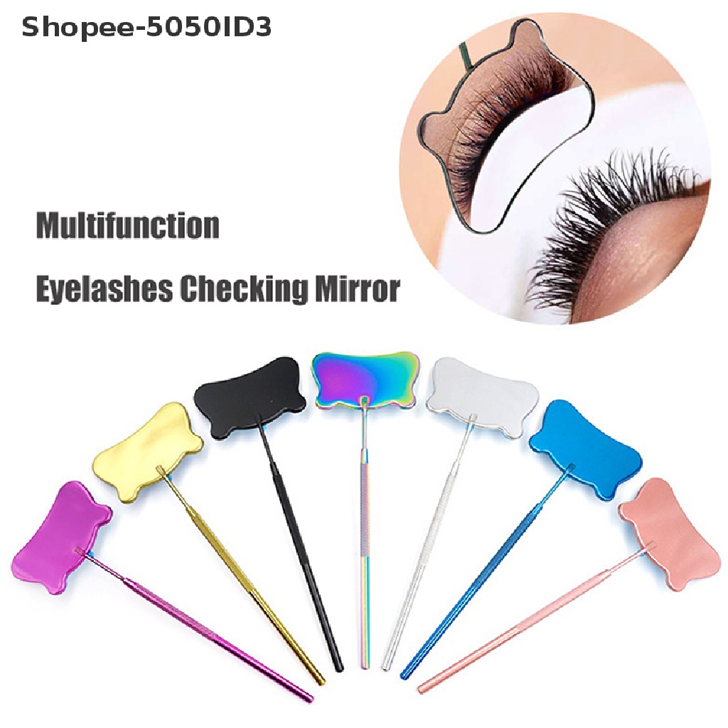 [HOT] 1pc Cermin Ekstensi Bulu Mata Gagang Eye Lashes Makeup Inspection Alat Kecantikan [ID]