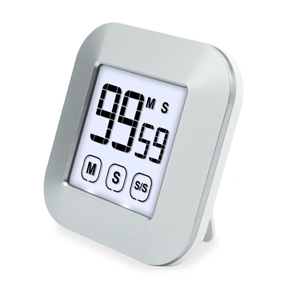 Timer Digital LCD Masak Belajar Baking Touch Control Tampilan Besar Tabletop 99menit 59detik Alarm Hitung Mundur Stopwatch