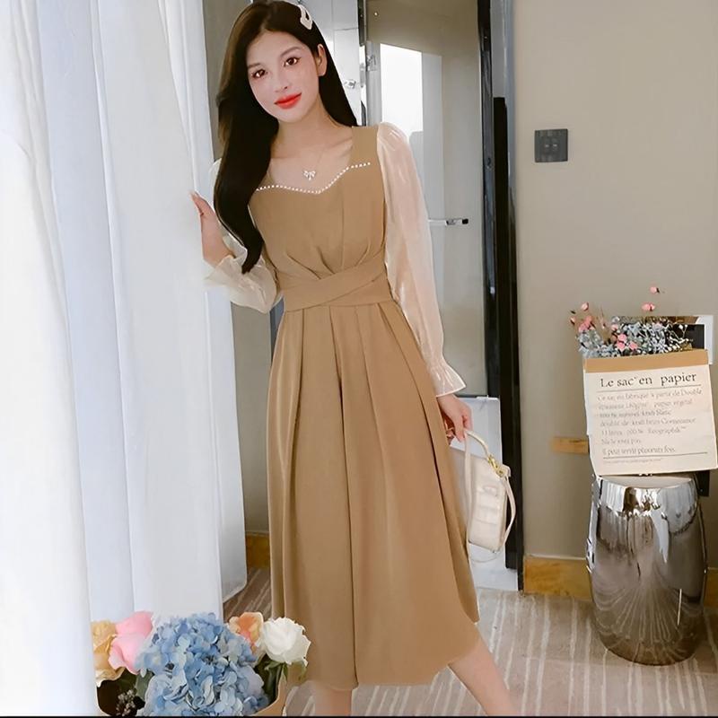 ilook | Naomi Dress Midi Scuba | Dress Korean Style | Dress Kekinian
