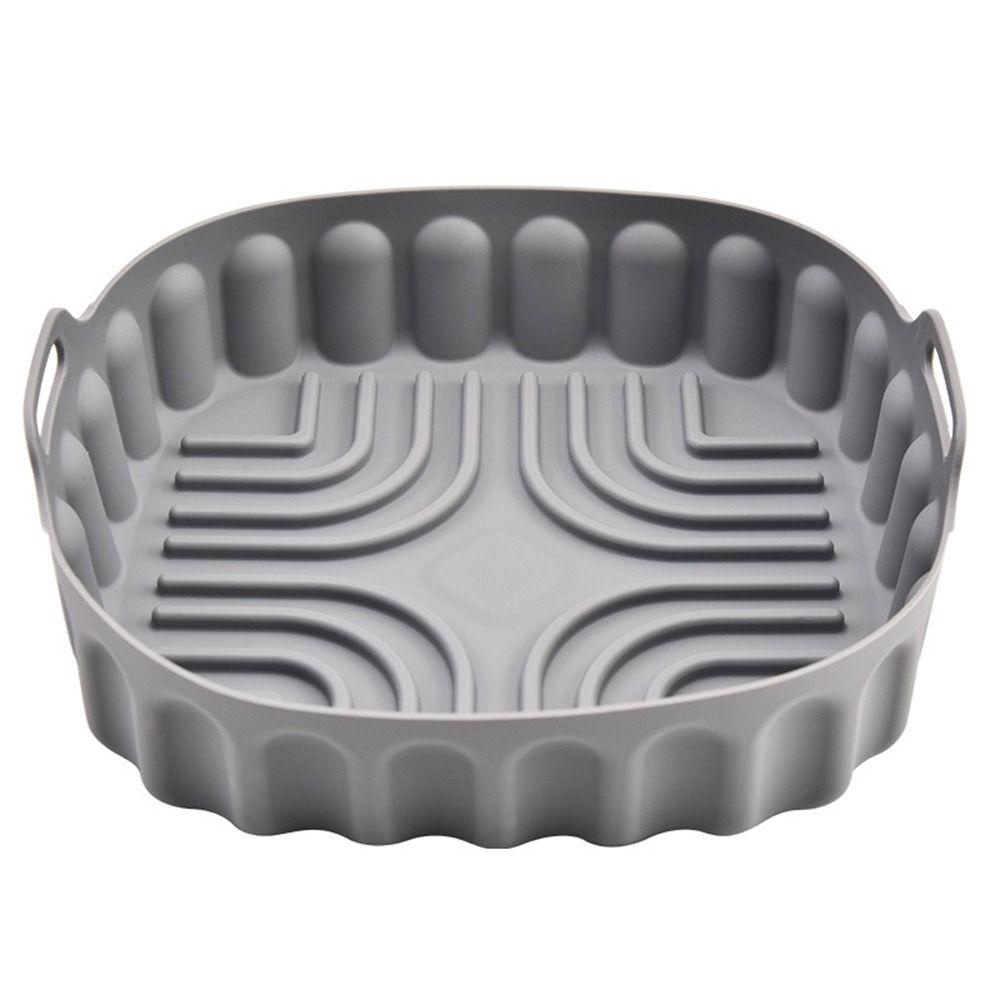 Solighter Square Silicone Pot Pengganti Memasak Reusable AirFryer Aksesoris Baking Basket