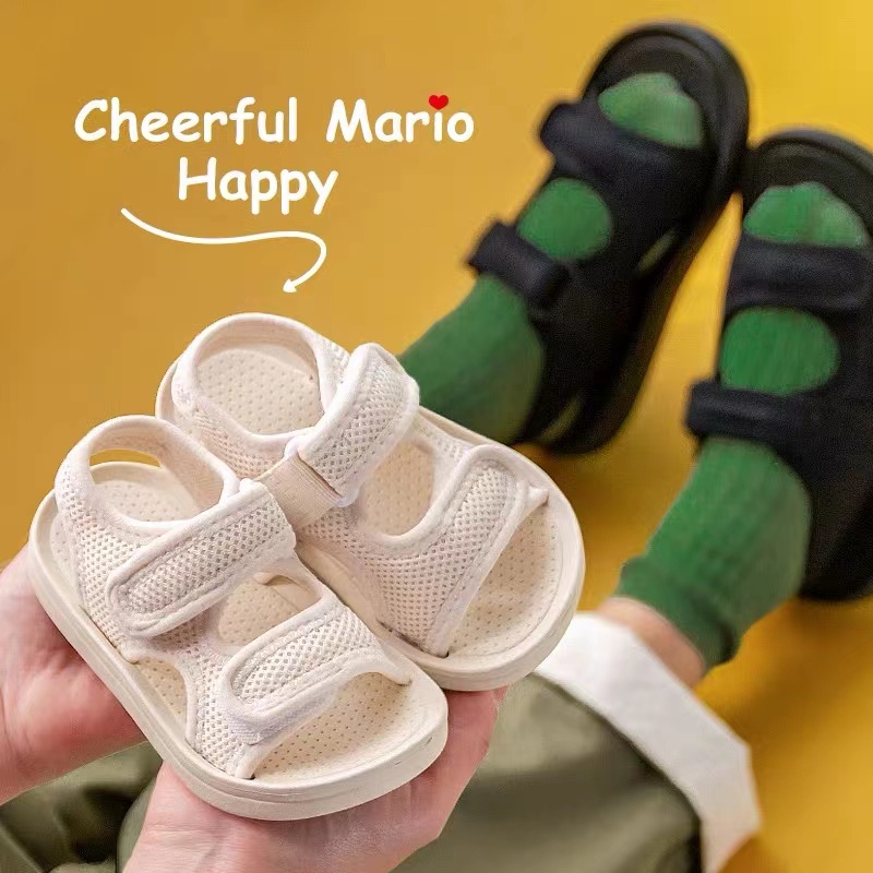 Sepatu Sandal Anak Kain Bernapas Warna Solid Kain Lembut Tidak Melukai Kaki Anda Sandal Baby Laki laki Perempuan Eva Sandal Import