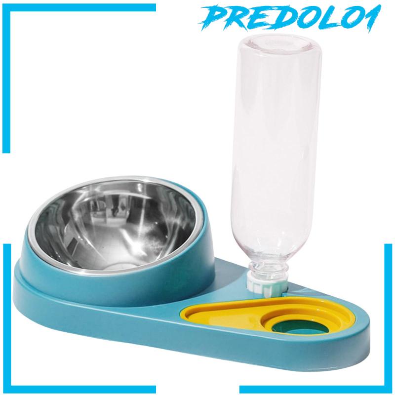 [Predolo1] Mangkok Mangkuk Ganda Anjing Kucing Miring Feeder Detachable