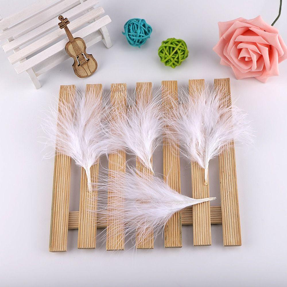 [Elegan] Plumas Fluffy Natural Earrings Jahit Membuat Perhiasan Kerajinan Tangan Bulu Turki