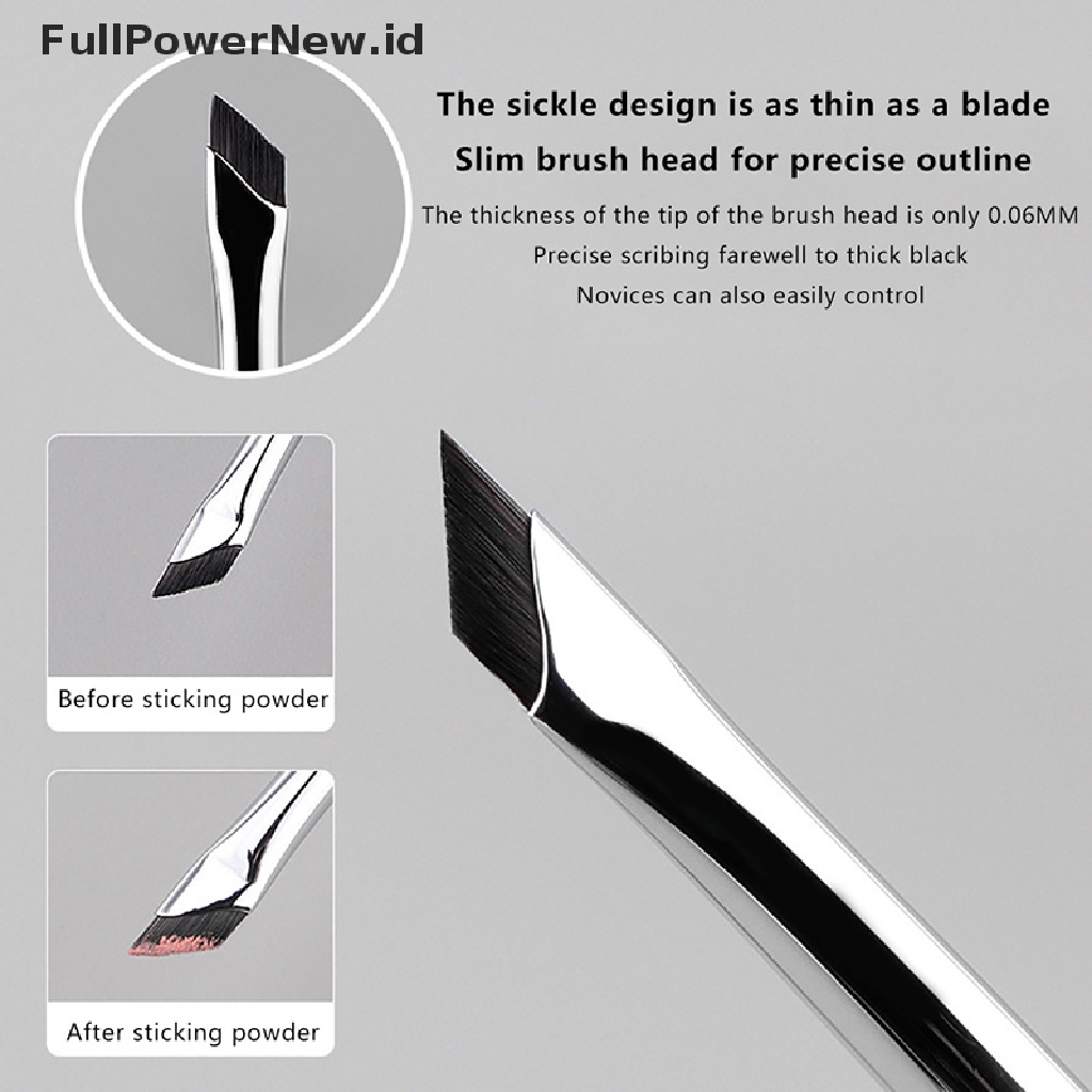 Power Upgrade Blade Eyeliner Brush Sikat Alis Datar Sudut Sangat Tipis Halus Di Bawah ID