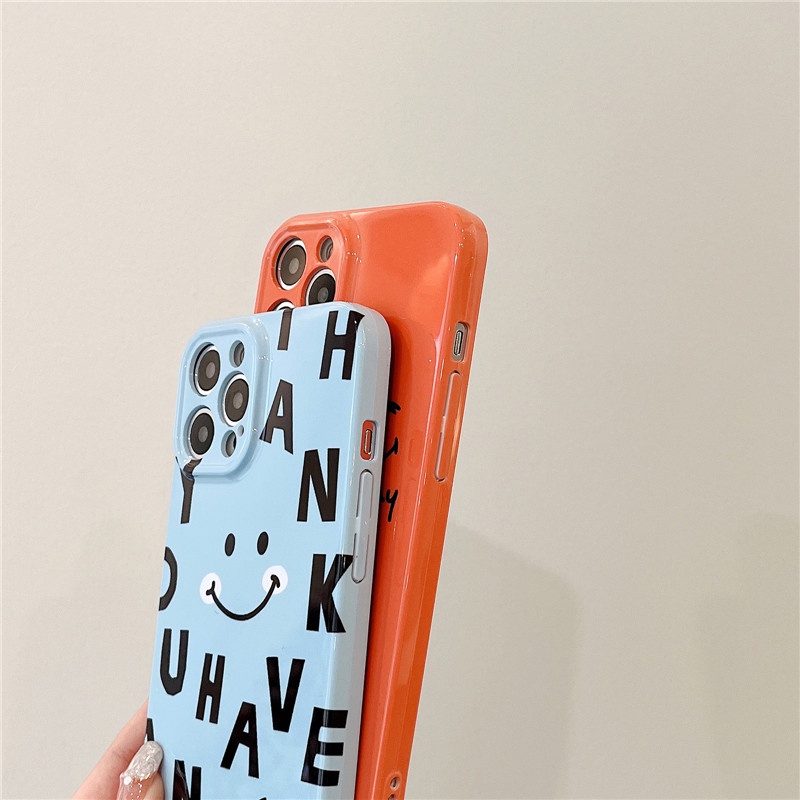 Casing Ponsel Wajah Tersenyum Kompatibel Untuk iphone14 13 12promax 14Pro 13 12 Pro iphone11 hard glaze shockproof anti-grease cover casing