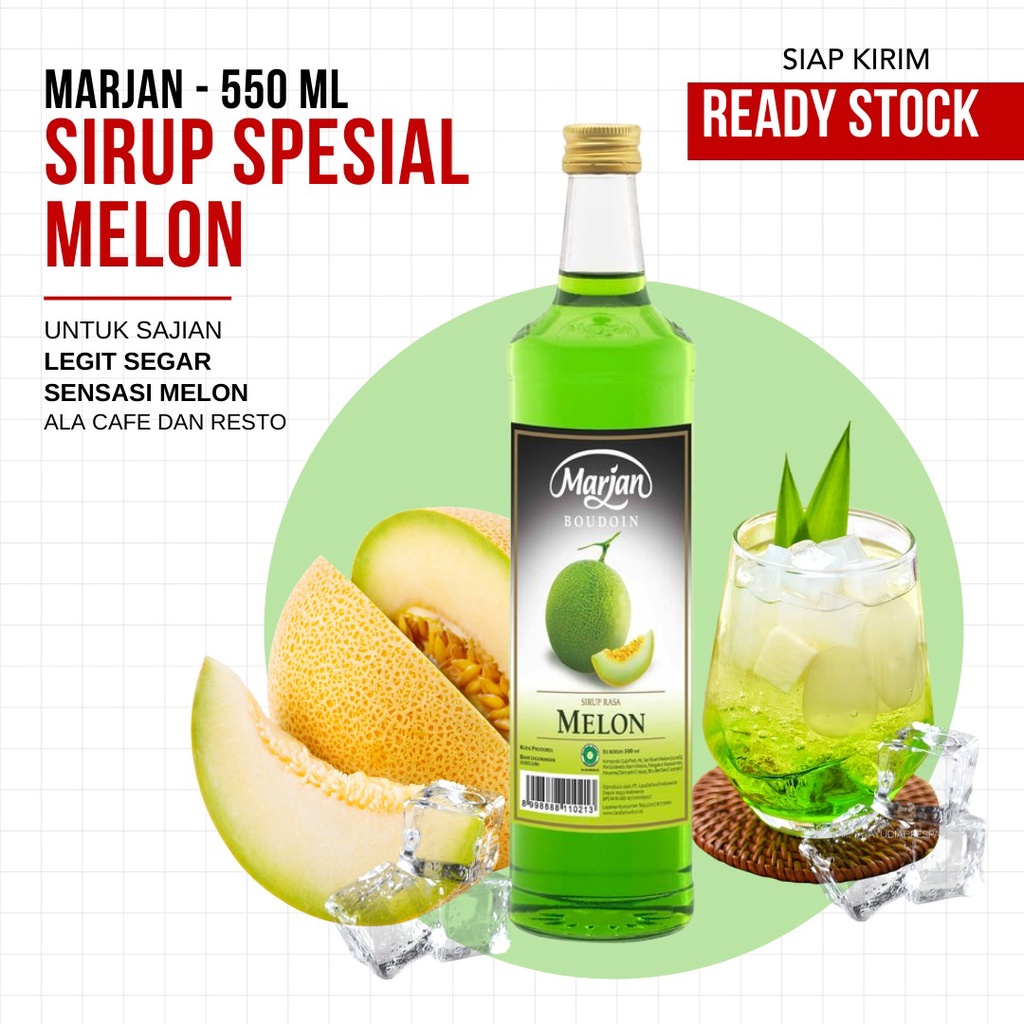 Sirup Marjan Cocopandan / Melon - 550 ml (TERMURAH)