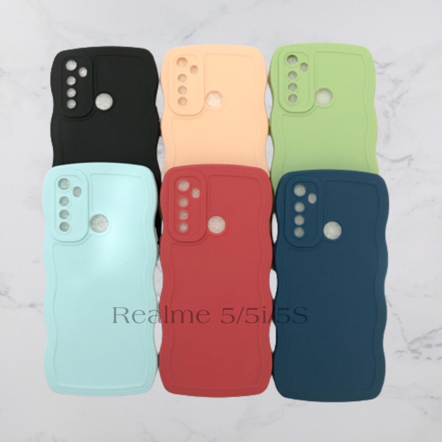 CASE REALME 5/5i/5S - SOFTCASE SILIKON GELOMBANG WARNA PRO CAMERA - BD