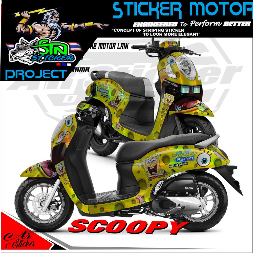 Decal Hologram Chrome Pelangi Scoopy FI Stiker Fullbody Scoopy Tahun 2013-2016, 2017-2020, 2021 003