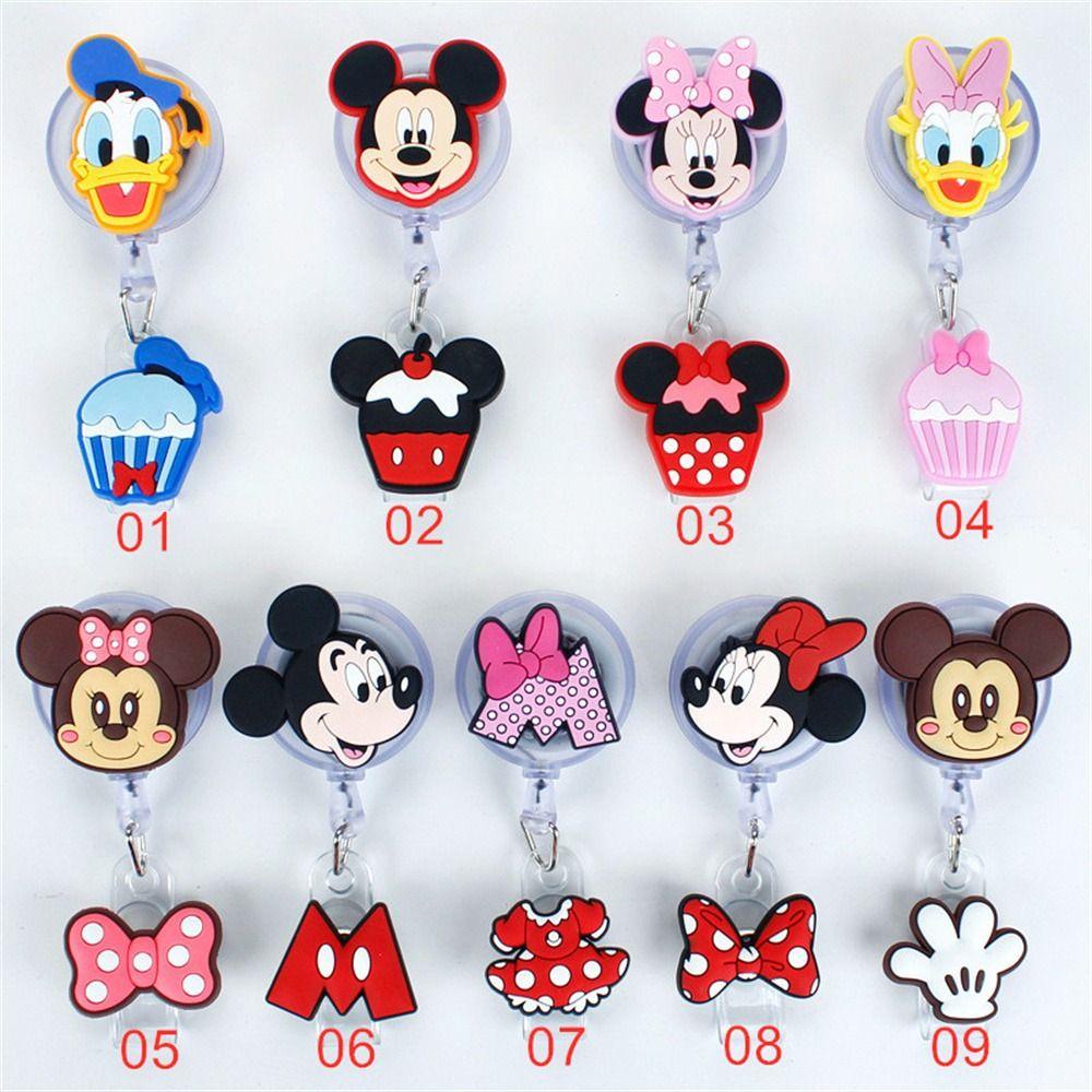 [Elegan] Retractable Badge Reel Siswa Perlengkapan Kantor Name Tag Kartun Card Holder Badge Holder Name Card Holder