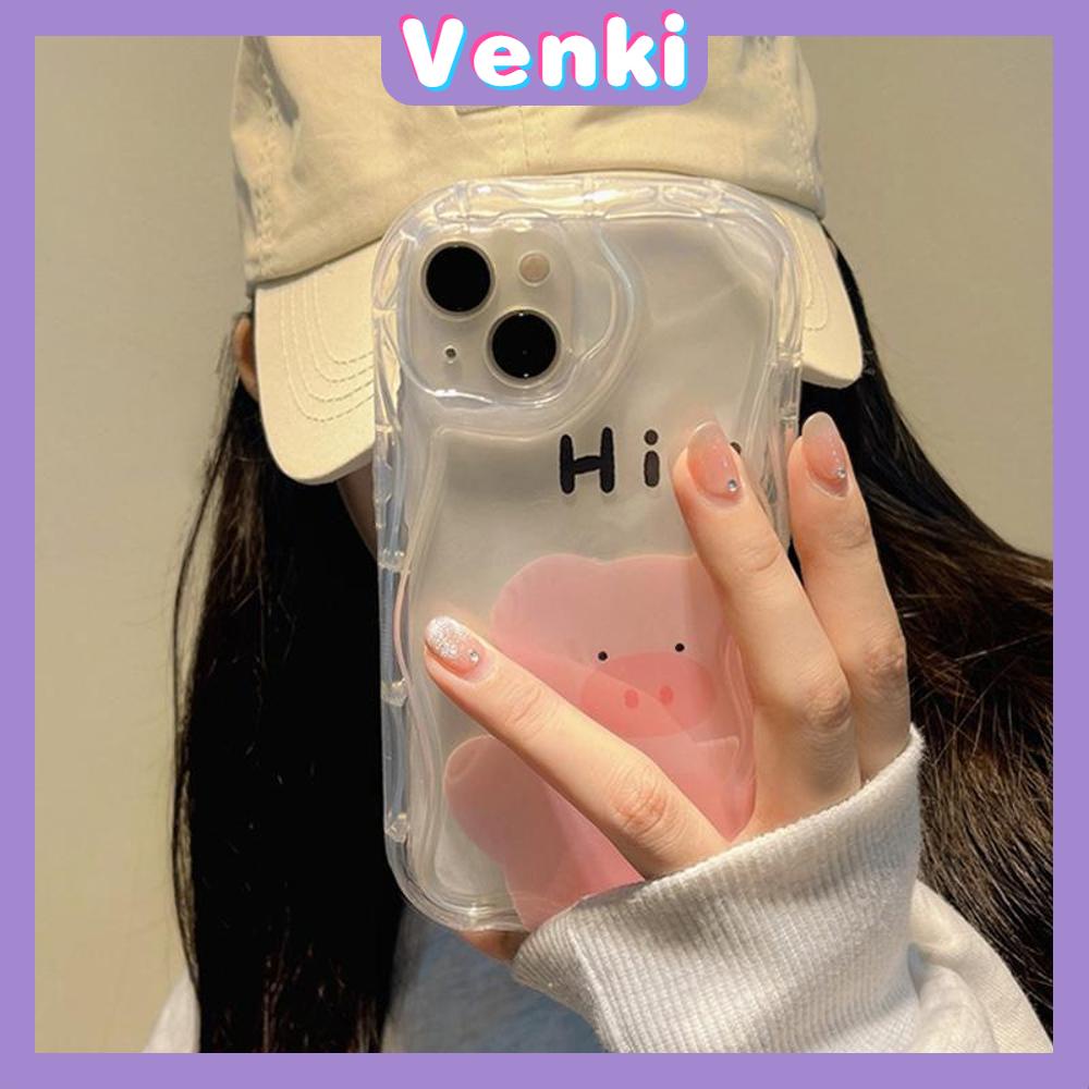 Case iPhone 11 Pro Max TPU Soft Clear Curved Wave Case Cute Cartoon Pig Camera Protection Shockproof For iPhone 14 13 12 11 Plus Pro Max 7 Plus X XR