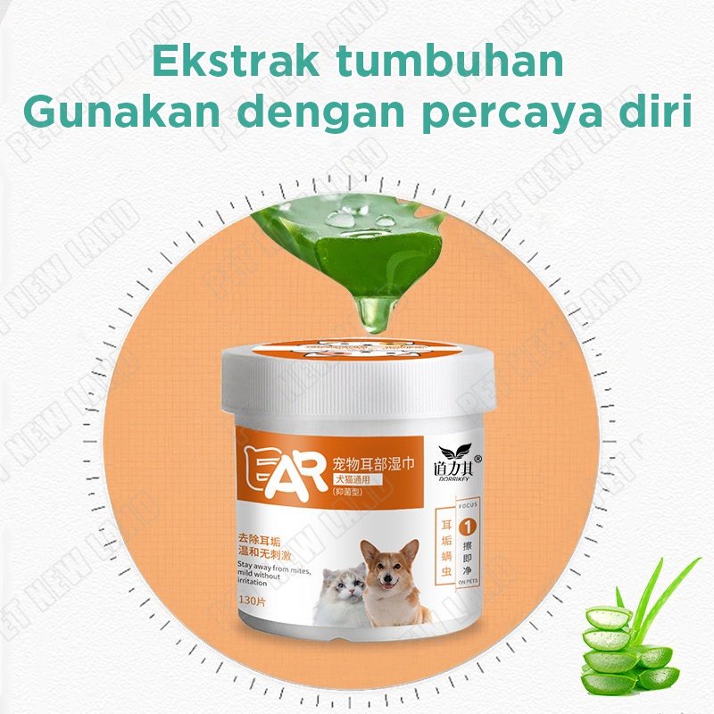 Eye Wipes 130pcs/200pcs Kucing Tissue Basah Kucing Anti Bakteri Pet Wipes Kucing