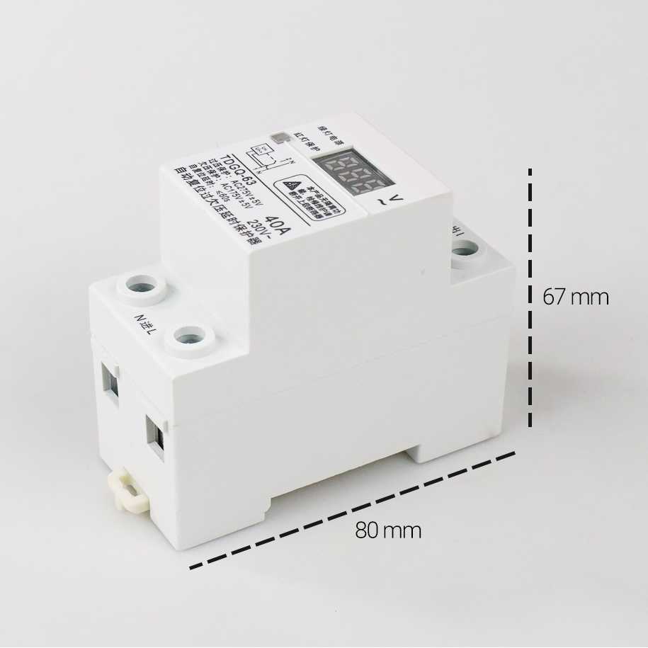 (BISA COD) FTIHSHP HDP Din Rail Over Under Voltage Protection 230V 40A - TDGQ-63