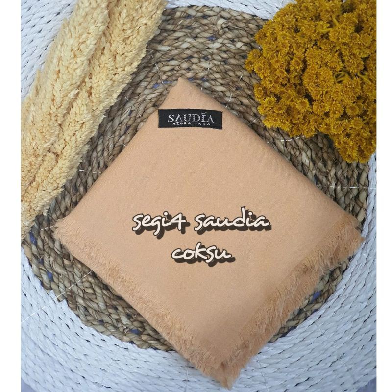 hijab segiempat saudia rawis size 115x115/hijab kerudung segimpat saudia rawis warna coksu