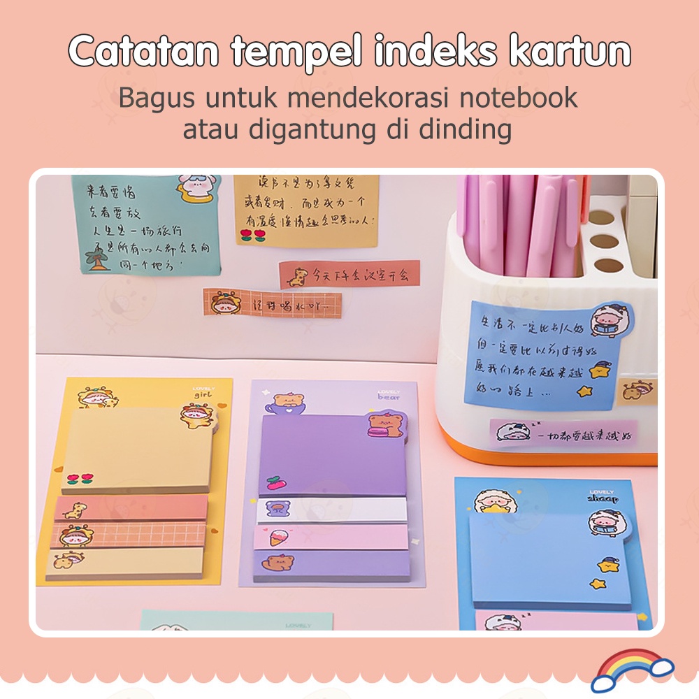 Poney Sticky note 4 line Pembatas buku Sticky notes tempelan lucu kertas memo note 6 baris