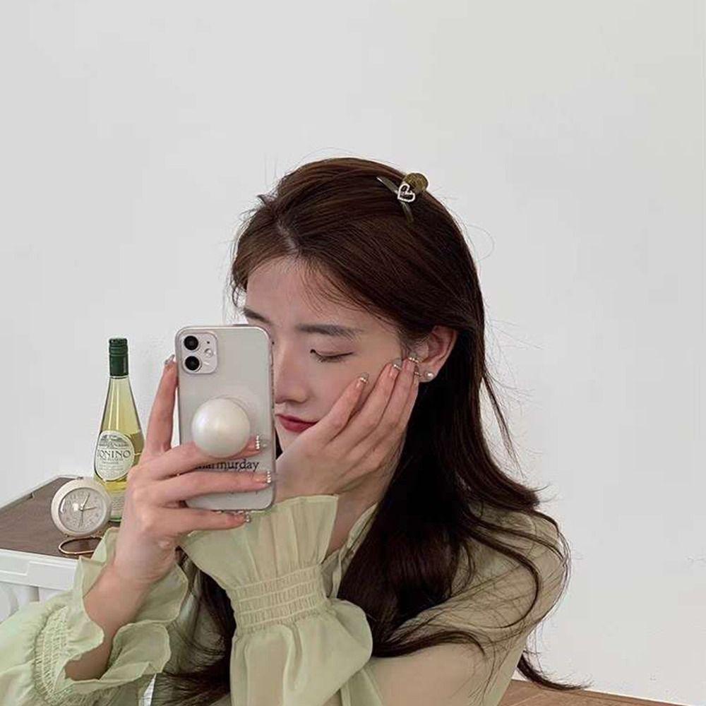 Agustina Wanita Klip Hiu Mini Elegan Temperamen Indah Jantung Rambut Mengambil Klip Gadis Hadiah Hiasan Kepala Berlian Imitasi Gaya Korea Klip Rambut