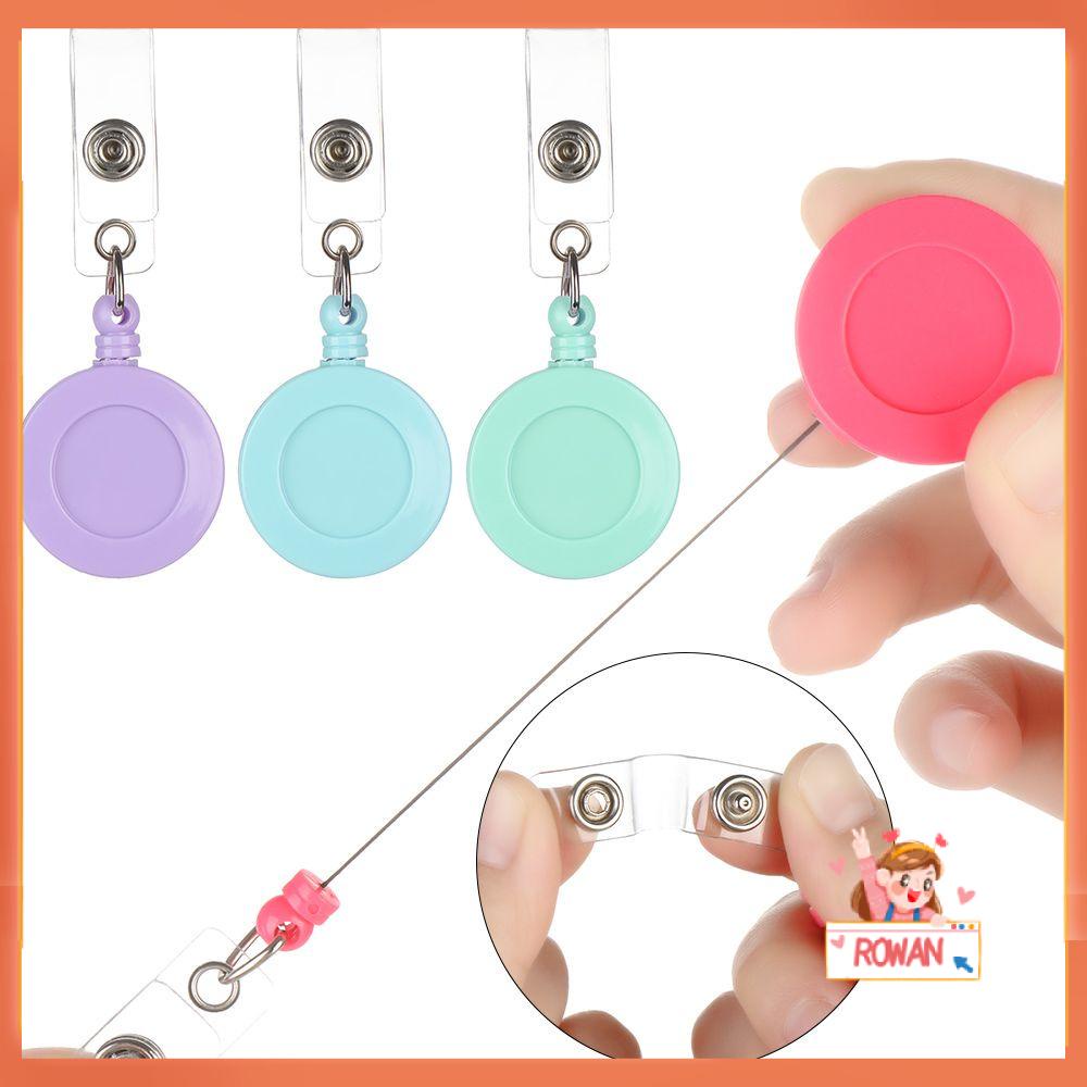 R-flower 1pc Badge Holder High Quality Perlengkapan Kantor Klip Anti Hilang Gantungan Kunci