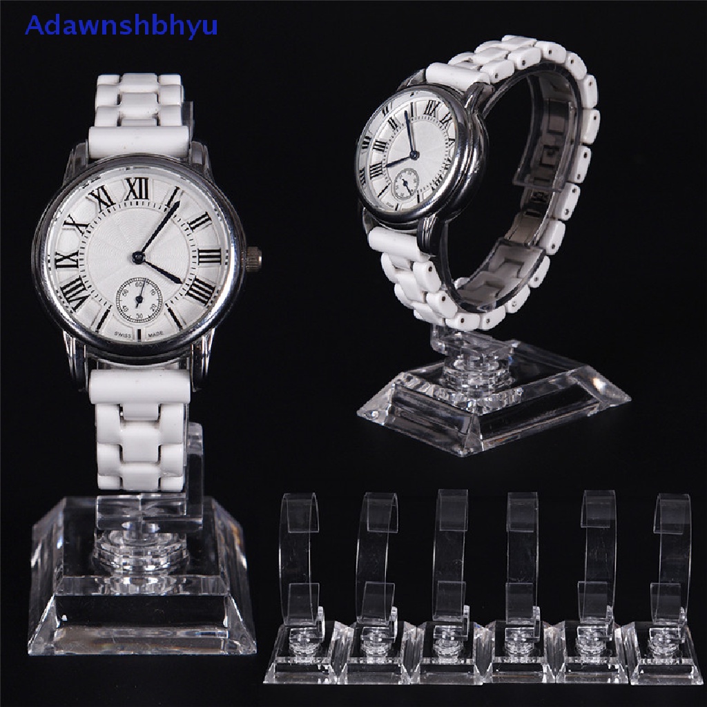 Adhyu 2pcs Akrilik Bening Dilepas Gelang Perhiasan Jam Tangan Display Holder Stand Rack ID