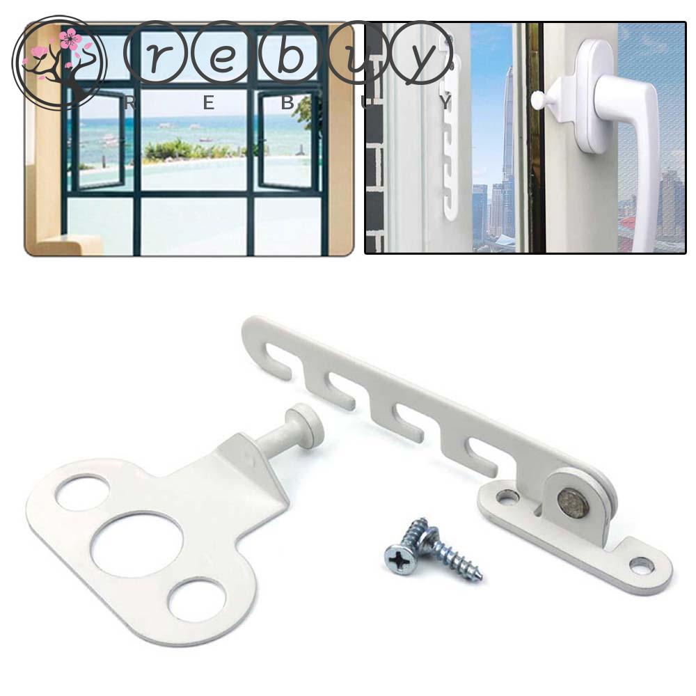 REBUY Security Casement wind brace Solid Window Lock Window limiter Lock Windproof Child Safety protection Swivel Window Home Improvement Home security Window Hardware Wind Hook Brace/Multicolor