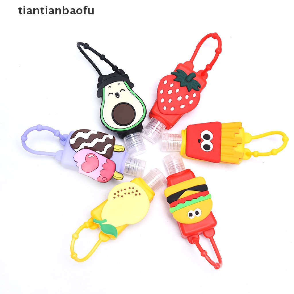 [tiantianbaofu] Makanan Buah Lucu Silikon Mandi Baby Shower Hand Sanitizer Botol Holder Portable Butik