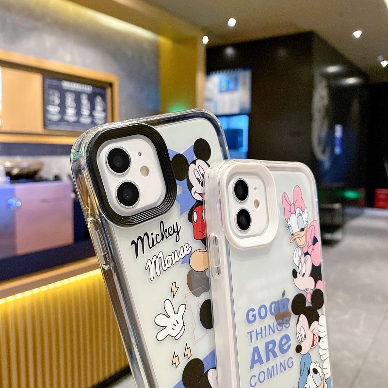 IPHONE Case Pelindung 3-in-1 Untuk Iphone14 13 12 11 Pro MAX X XR XS Max7 8 Plus Kartun Lucu Mickey