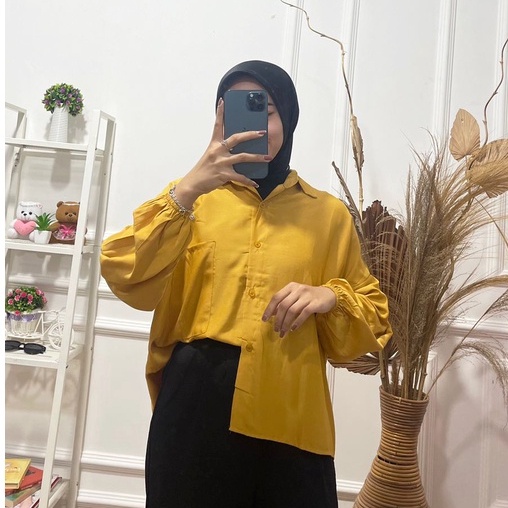 ZASKIYA - HANNA SHIRT KEMEJA RAYON OVERSIZE JUMBO