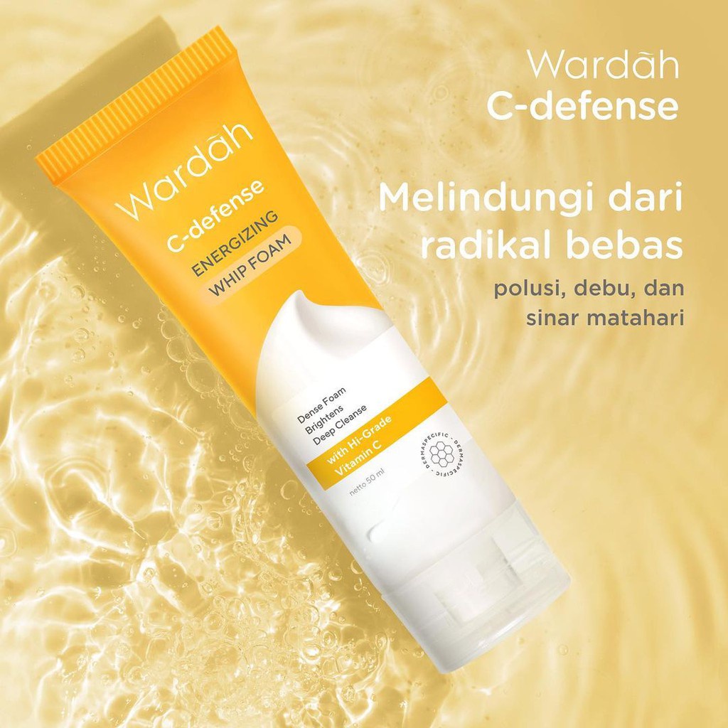 Wardah C-Defense Energizing Whip Foam - Pembersih Wajah dengan HiGrade Vitamin C