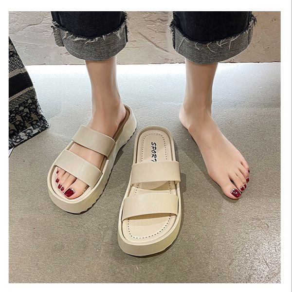 TOPGROSIR TG1679 Sandal Wedges Import Fashion Wanita Slip Tali Dua Import/Sandal Basic Simple Fashion Style