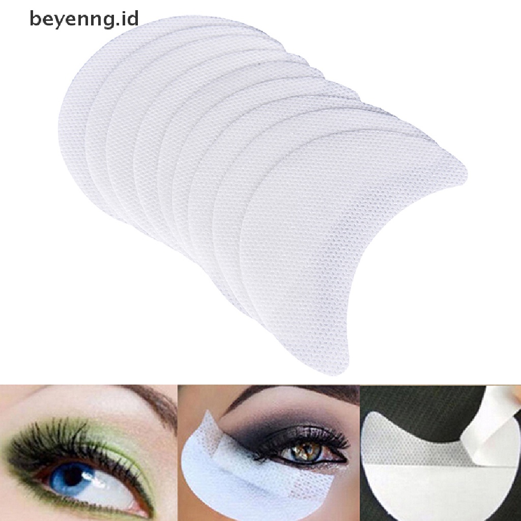 Beyen 10pcs Eye Shadow Shields Patch Eyelash Pad Under Eye Stiker Perlengkapan Makeup Under Eye Shadow Shields Patches Maskara Eyelash Guard Pads Alat Perlindungan Kolong Putih Ey