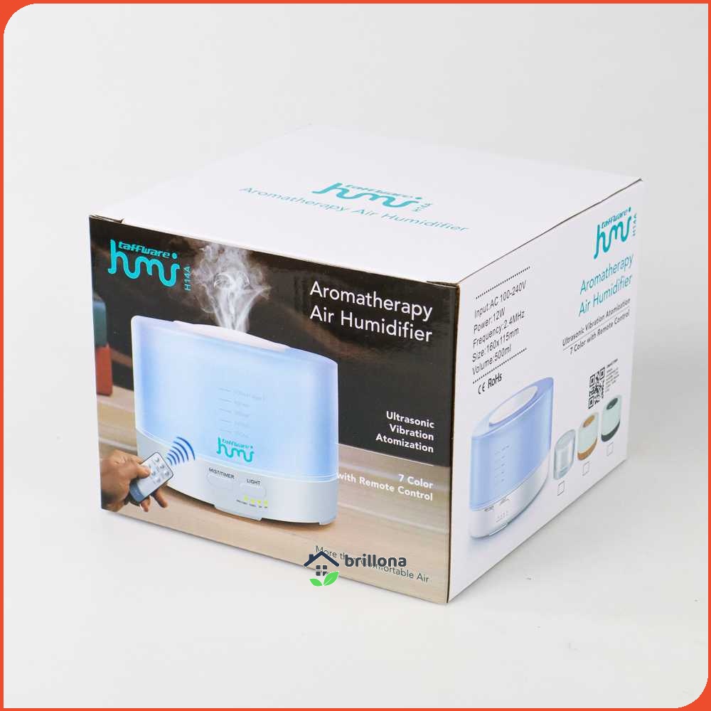 Air Humidifier Aromatherapy Oil Diffuser 7 Color 500ml with Remote Control Taffware HUMI H14A White