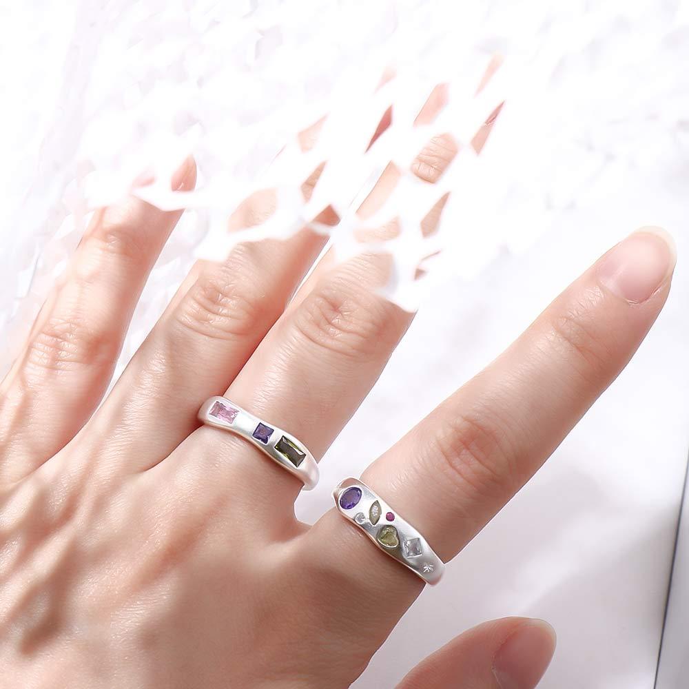 Agustin Wanita Geometris Cincin Pria Kepribadian Vintage Hadiah Hari Valentine Gaya Korea Perhiasan Gaya Jalanan Berlian Imitasi Rings