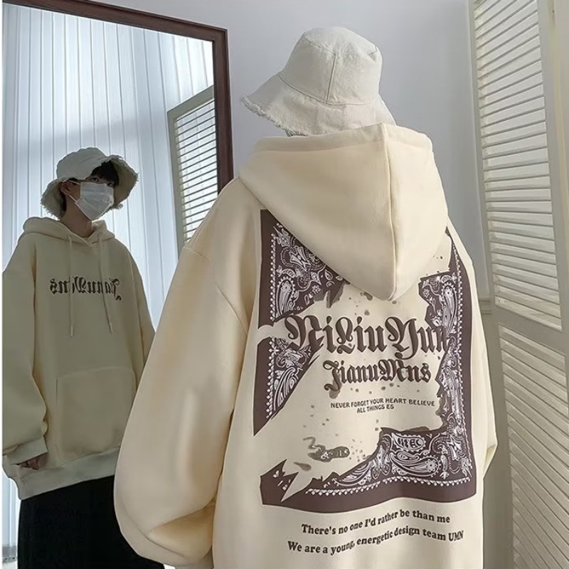 Promo Hoodie Street hip-hop trend Korean style Men's Hooded Sweate Printed letter Unisex Oversize Long Sleeve Hoodier