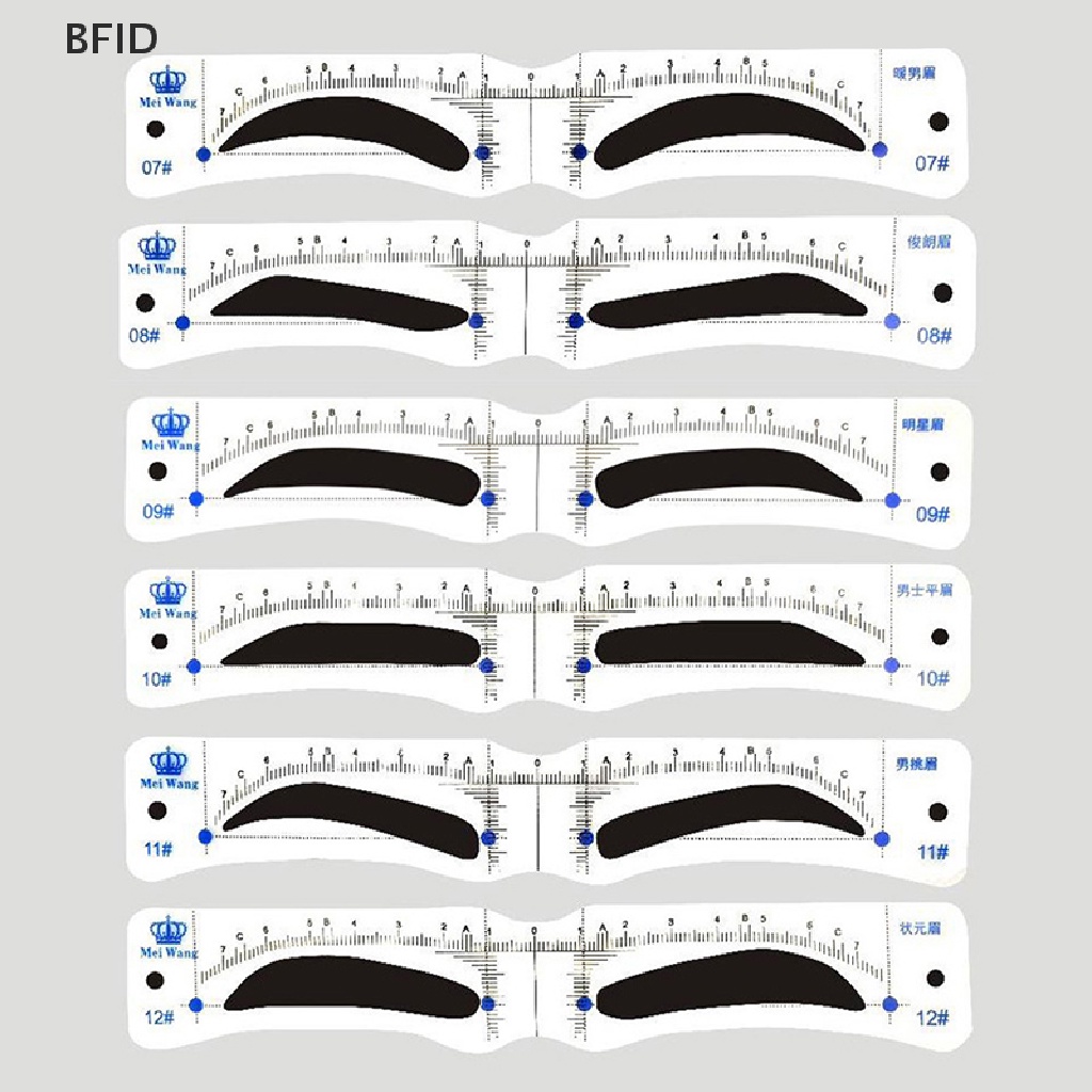 [BFID] 12pcs Gaya Stensil Pembentuk Alis Grooming Shaper Template Alat Makeup [ID]