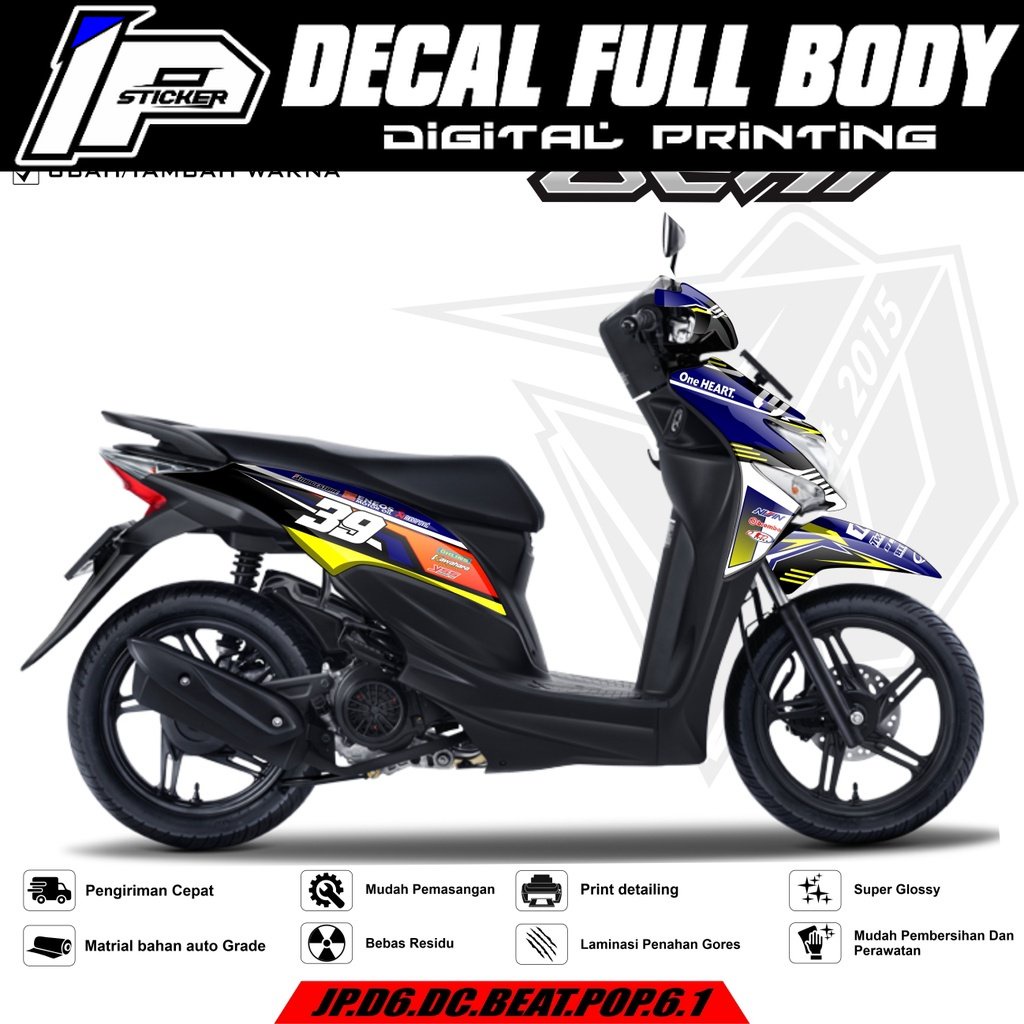 Decal Stiker Motor BEAT Pop Full Body - Decal Sticker BEAT POP desain D6 06