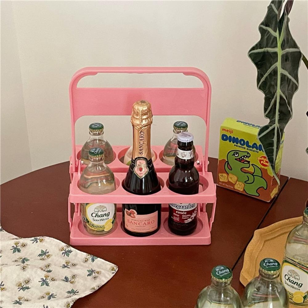 [Elegan] Rak Minuman Portable2023Untuk Piknik Camping Reusable Foldable Handle Drink Rack