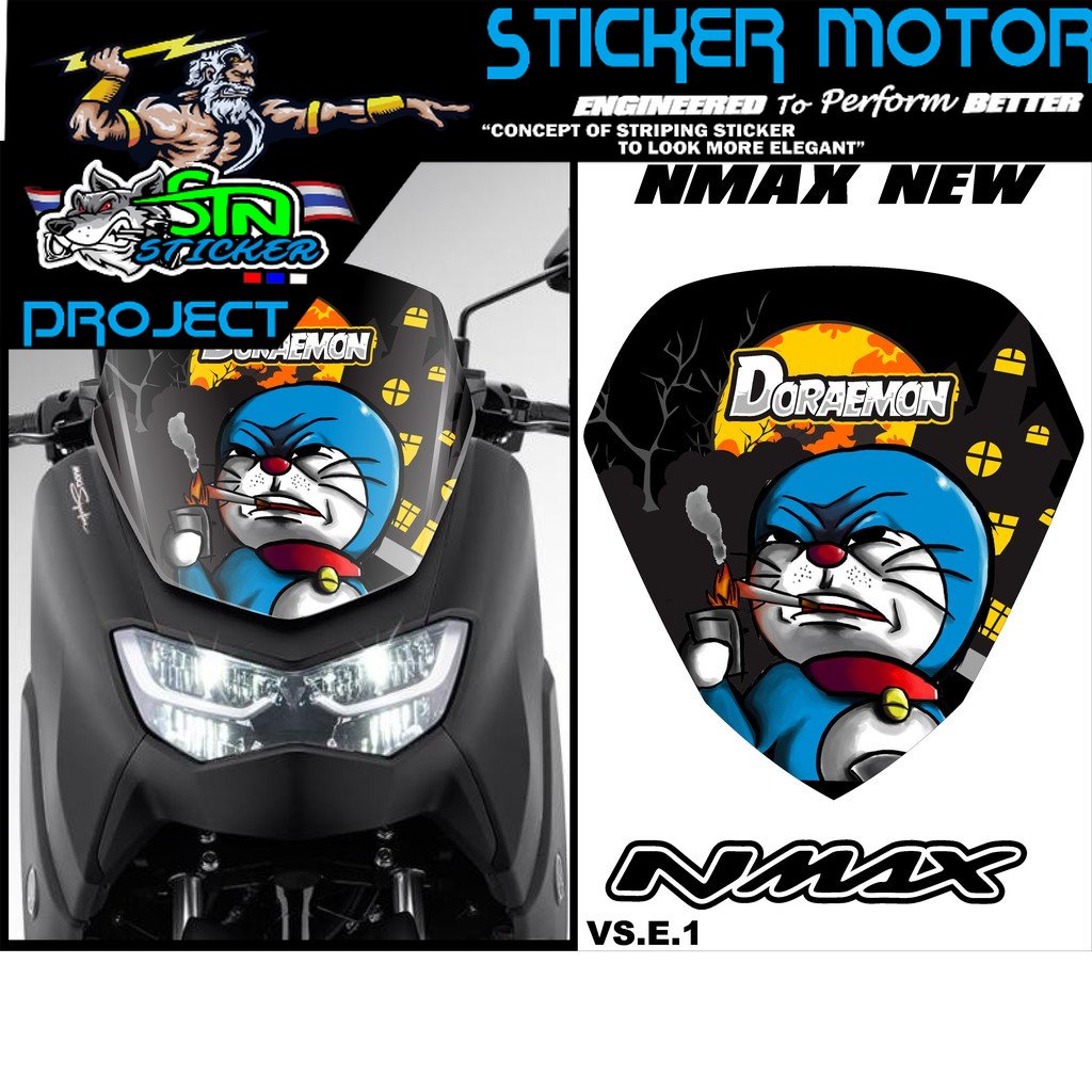 Sticker Decal Visor Wienshild New Nmax 2020 variasi Doraemon 005
