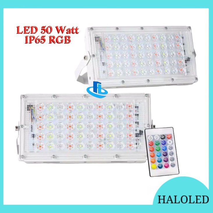 LAMPU SOROT LED RGB 50W IP65 RGB ANTI AIR/ LED SOROT RGB REMOT 50WATT