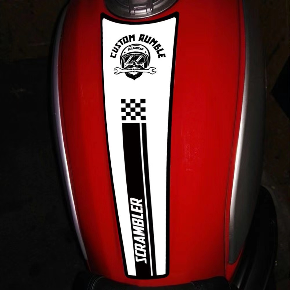 Ducati Scrambler800 1100 EPOXY Retro Sticker Decal 3D Fuel Tank Pad Pelindung Hias Aksesoris Motor