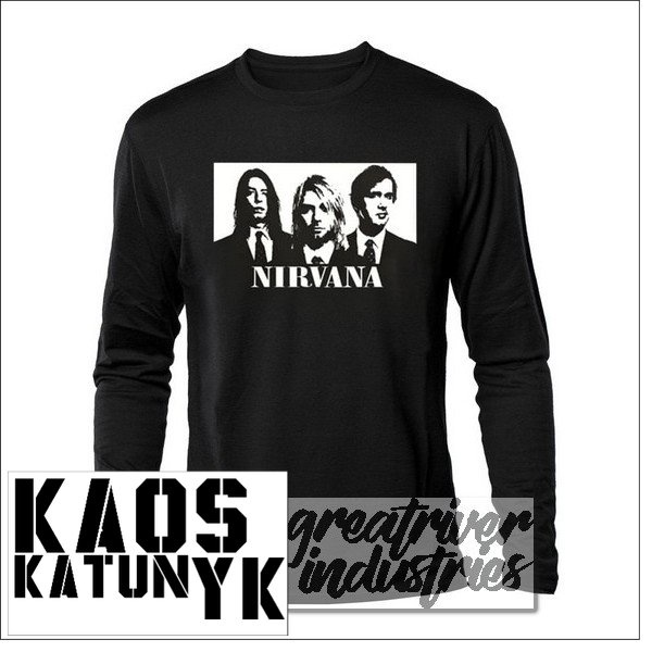 kaos nirvana face kotak ( lengan panjang ) cotton