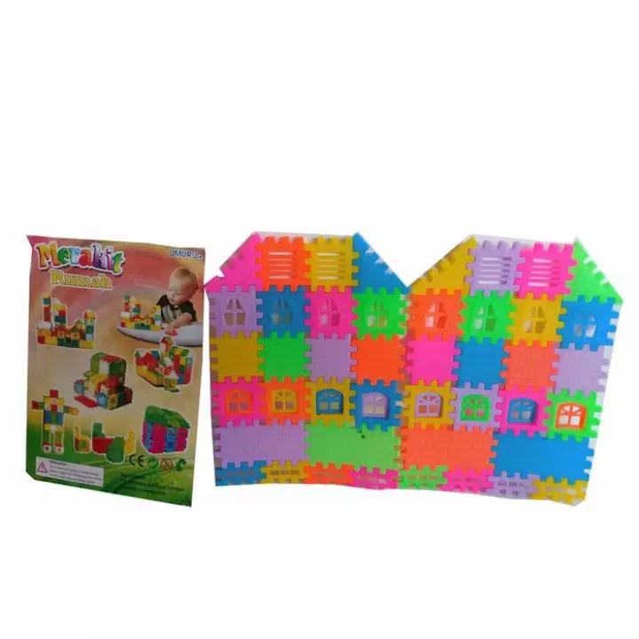 mainan Balok Susun / funny blocks / brick susun bentuk rumah / building block