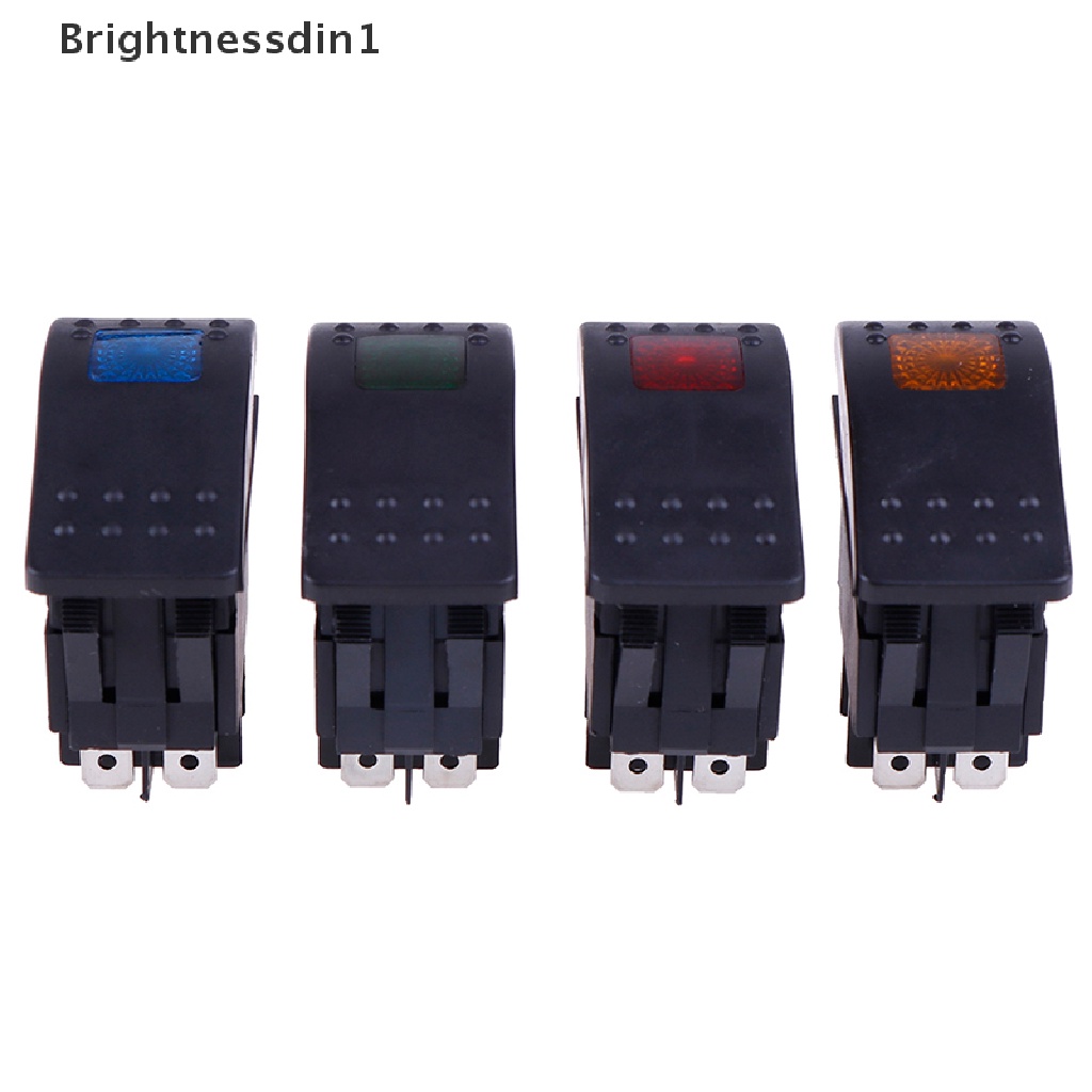 [Brightnessdin1] Waterproof Rocker Toggle Switch Tombol Saklar Rocker Mobil Perahu Laut 4pin Saklar Butik