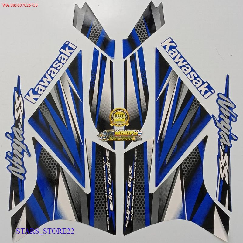 (ORI) striping kawasaki ninja ss 2013 biru KUALITAS ORIGINAL PABRIK