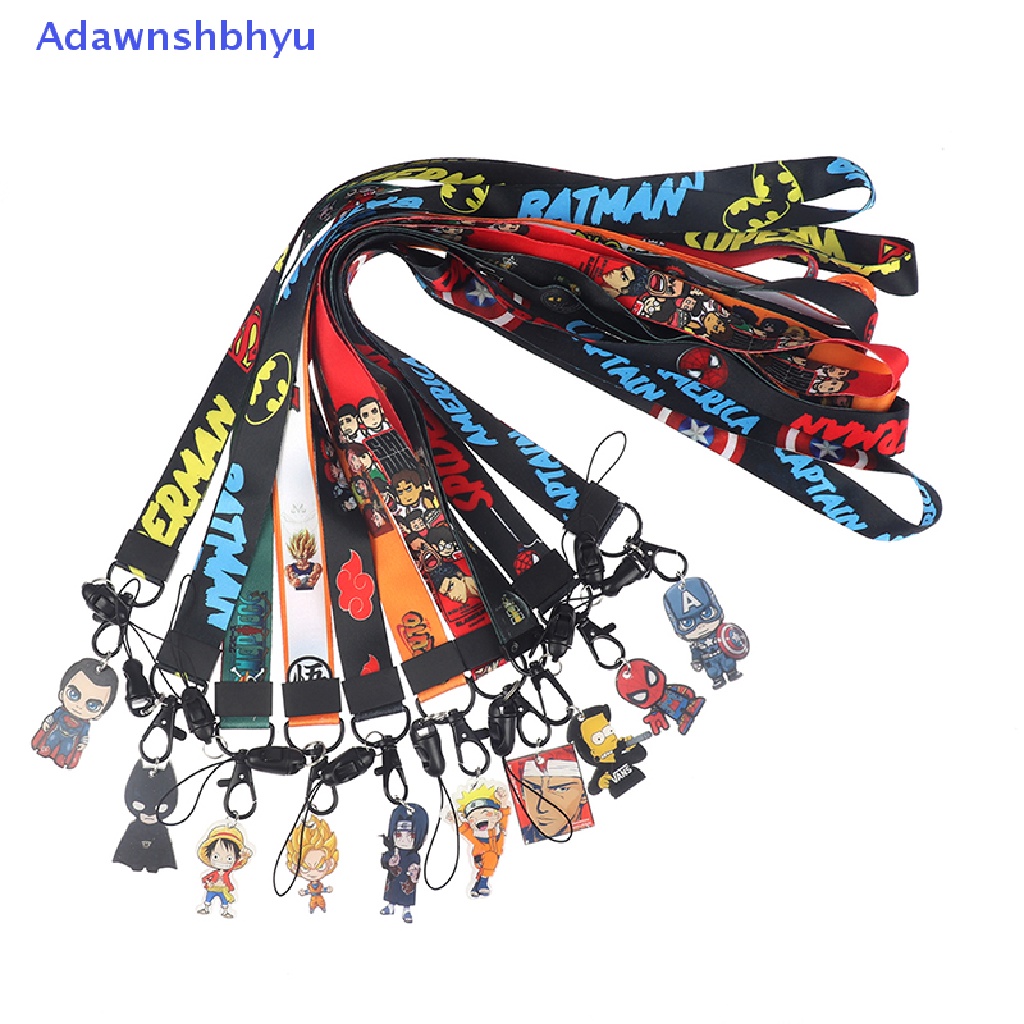 Adhyu Anime Super Hero Phone Strap Lanyard Gantungan Kunci Telepon Pesona Rantai Anti-lost Decor ID