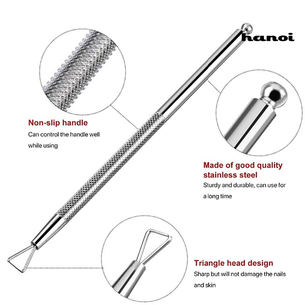 Hi * Stainless Steel Nail Art UV Gel Polish Remover Rod Pusher Cleaner Alat Manicure